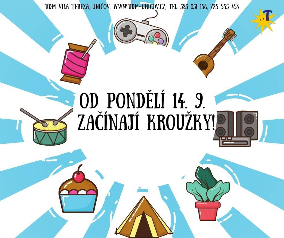 KROUŽKY ZAHAJUJÍ SVOJI ČINNOST 14.9.2026