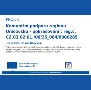 KOMUNITNÍ PODPORA REGIONU UNIČOVSKO - pokračování: reg.č. CZ.03.02.01./00/25_084/0006285
