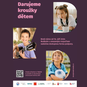 DARUJEME KROUŽKY DĚTEM - ŠKOLNÍ ROK 2026/2027